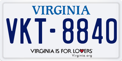 VA license plate VKT8840