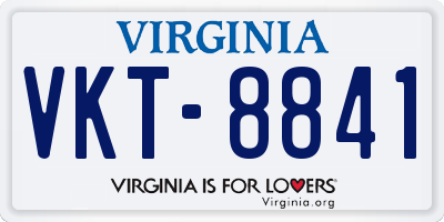 VA license plate VKT8841