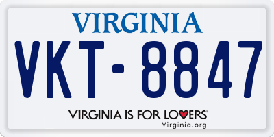 VA license plate VKT8847