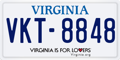 VA license plate VKT8848