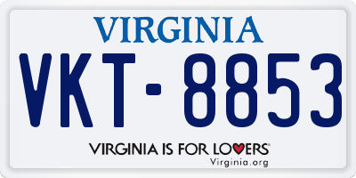 VA license plate VKT8853