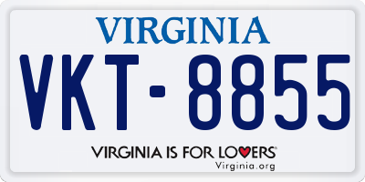 VA license plate VKT8855