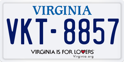 VA license plate VKT8857