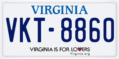 VA license plate VKT8860