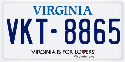 VA license plate VKT8865
