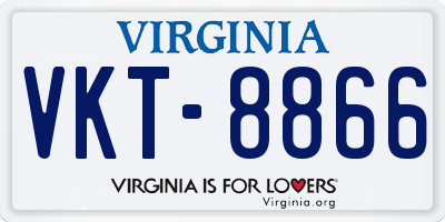 VA license plate VKT8866