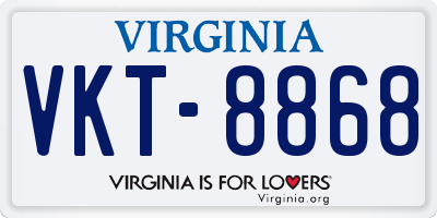 VA license plate VKT8868