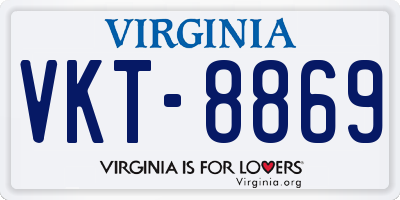 VA license plate VKT8869