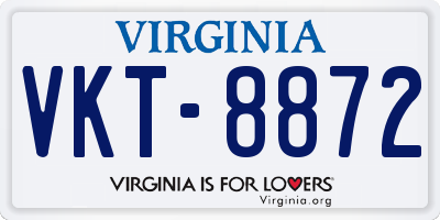 VA license plate VKT8872