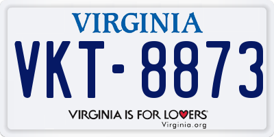 VA license plate VKT8873