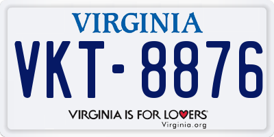 VA license plate VKT8876
