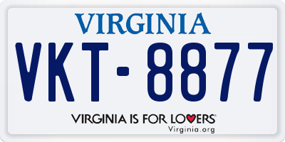 VA license plate VKT8877