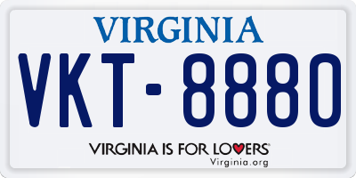 VA license plate VKT8880