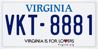 VA license plate VKT8881