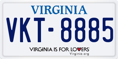 VA license plate VKT8885