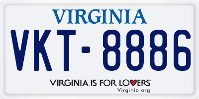 VA license plate VKT8886