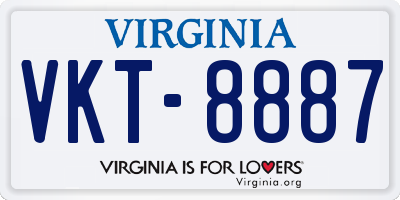 VA license plate VKT8887