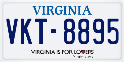 VA license plate VKT8895