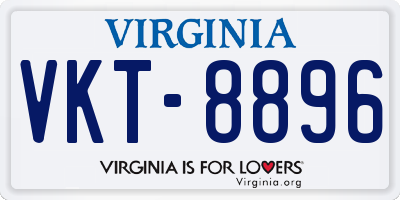 VA license plate VKT8896