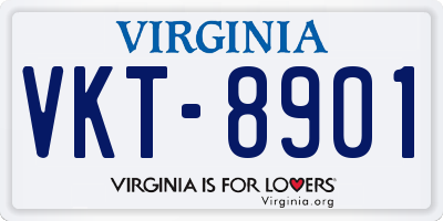 VA license plate VKT8901