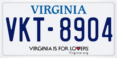 VA license plate VKT8904