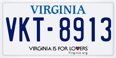 VA license plate VKT8913