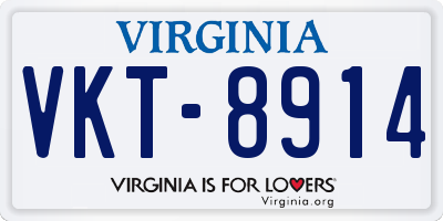 VA license plate VKT8914