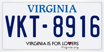 VA license plate VKT8916