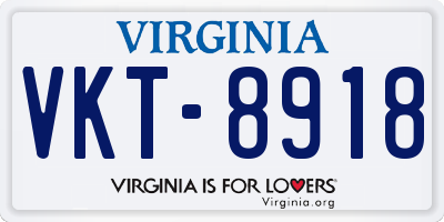 VA license plate VKT8918