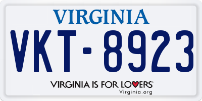 VA license plate VKT8923