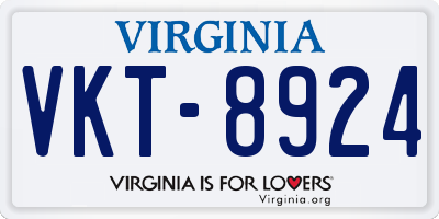 VA license plate VKT8924