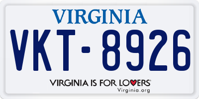 VA license plate VKT8926