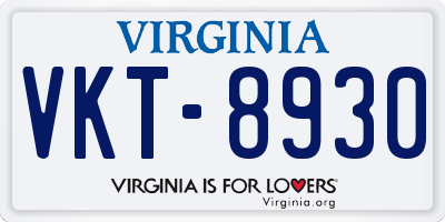 VA license plate VKT8930