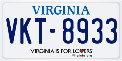 VA license plate VKT8933