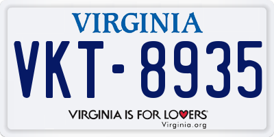 VA license plate VKT8935
