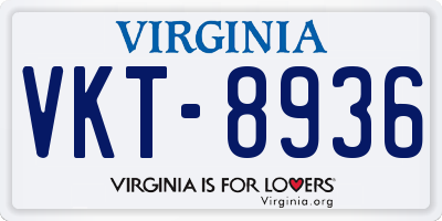 VA license plate VKT8936