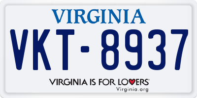 VA license plate VKT8937