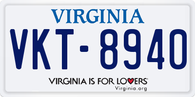 VA license plate VKT8940
