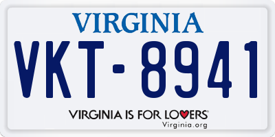 VA license plate VKT8941