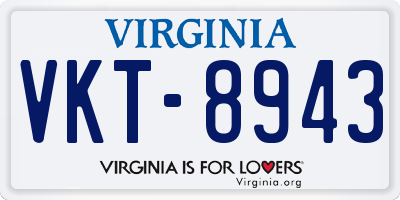VA license plate VKT8943