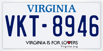 VA license plate VKT8946