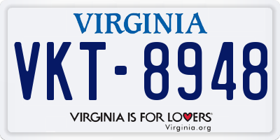 VA license plate VKT8948