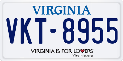 VA license plate VKT8955