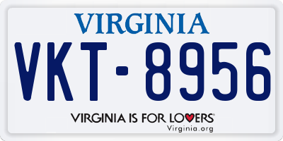 VA license plate VKT8956