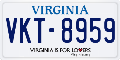 VA license plate VKT8959