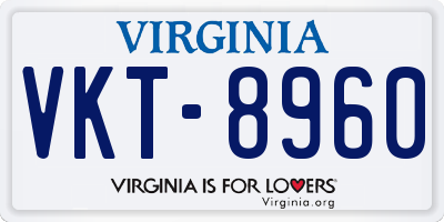VA license plate VKT8960