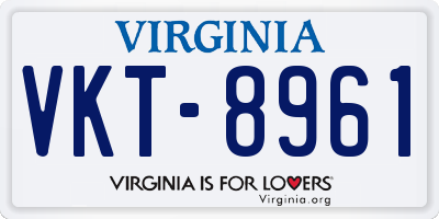 VA license plate VKT8961