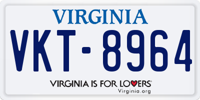 VA license plate VKT8964