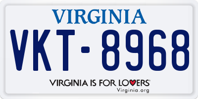 VA license plate VKT8968