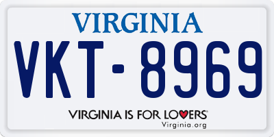 VA license plate VKT8969